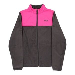 FILA FLEECE zip up gray and pink size small